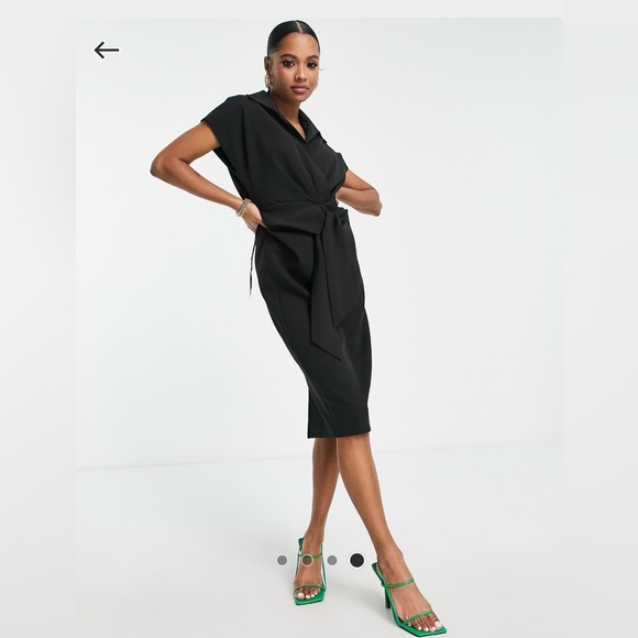 ASOS Petite Collared Wrap Dress - Picture 8 of 8